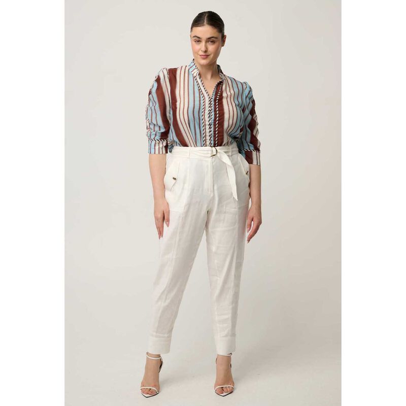 OnceWas Calantha Cotton Silk Contrast Blouse image number 3